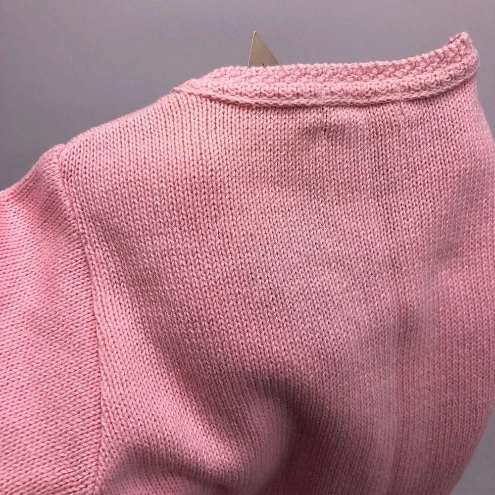 New 6 Mo Pink Short Sleeve Sweater & Cardigan Set Detailed Trim w Square Buttons